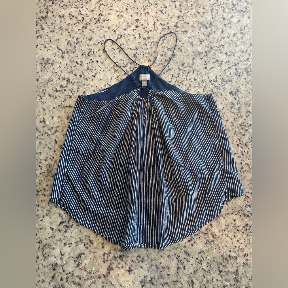 Striped Navy Blue Women's cotton Converse Top size M